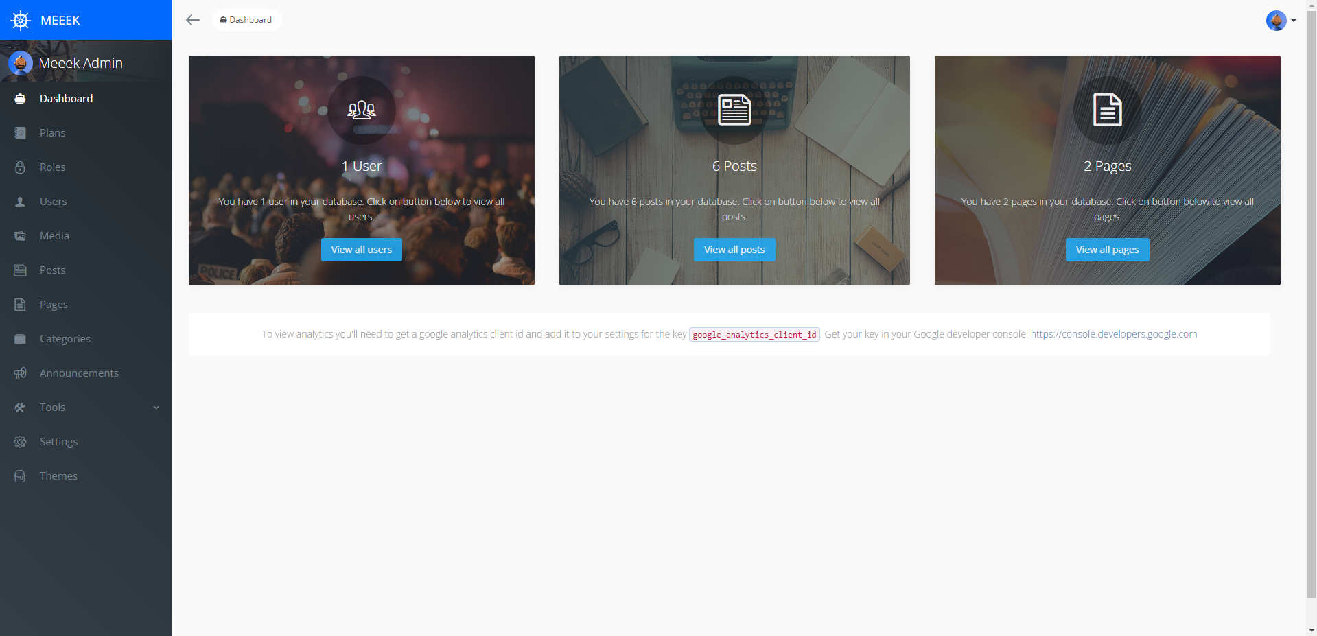 Admin Dashboard Home