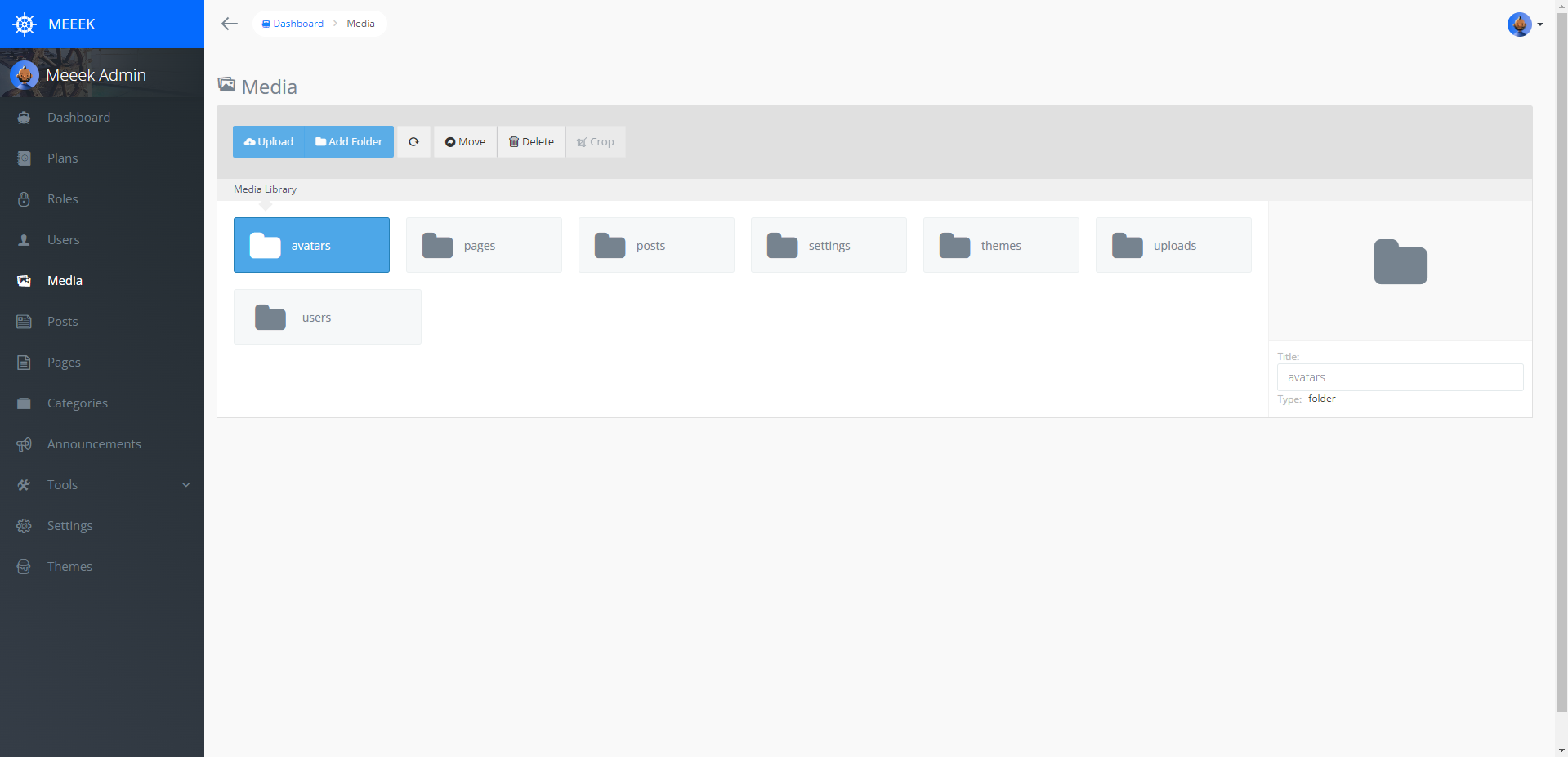 Admin Dashboard Media