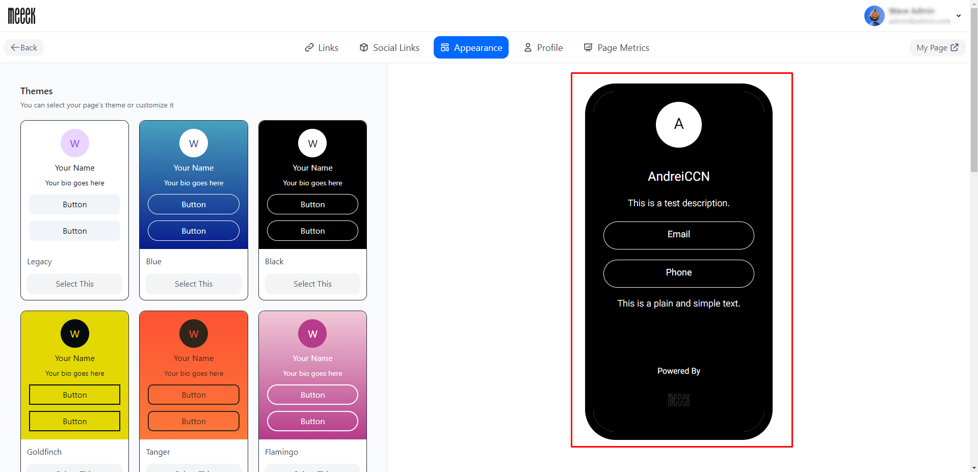 Builder Change Appearance